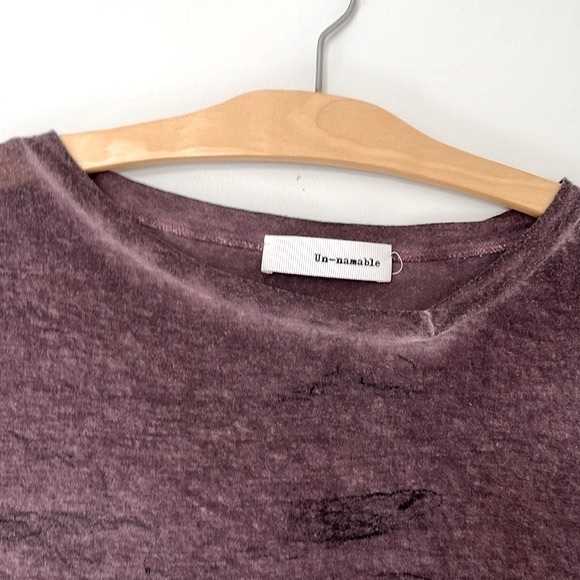 Un-ameable eggplant/black tie dye long sleeved tee, size 48IT, 12 US - Picture 4 of 7